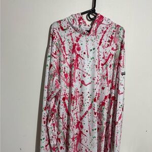 Shank It Golf Performance Hoodie with Red and Green Splatter